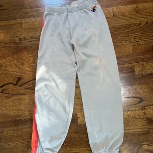 Aviator Nation Grey Sweatpants with Red Stripe